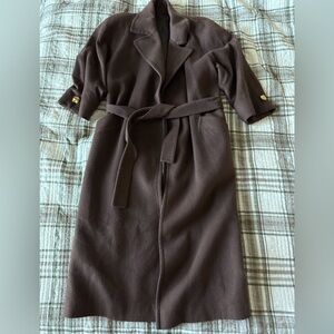 Vintage Saks Fifth Avenue Fleurette Chocolate Brown Coat 100% cashmere